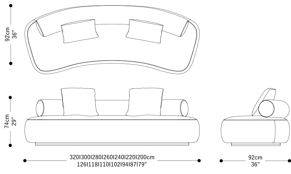 Image of the main dimensions of the product